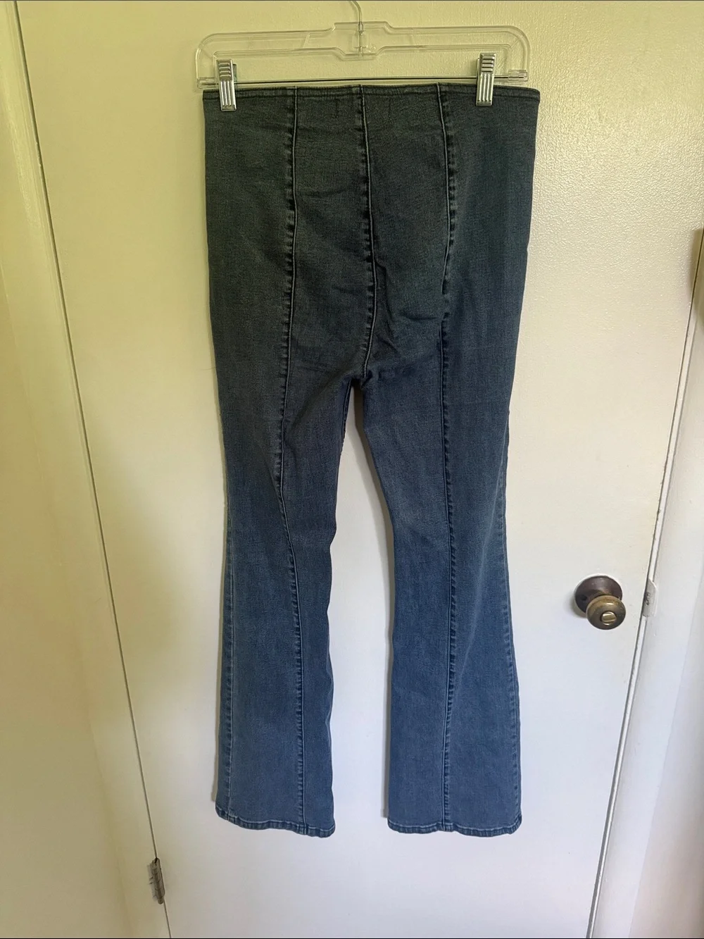 Free People Dark Gray Flare Jeans - High Waist